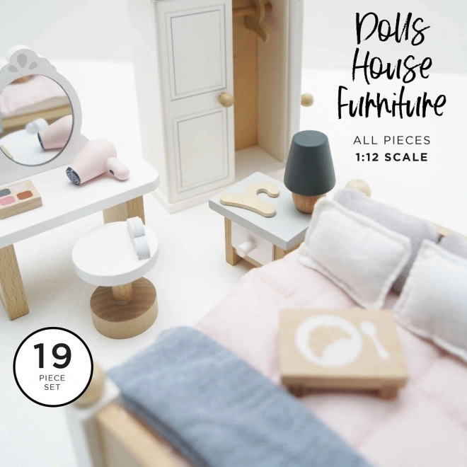 Meubelset voor slaapkamer voor poppenhuis