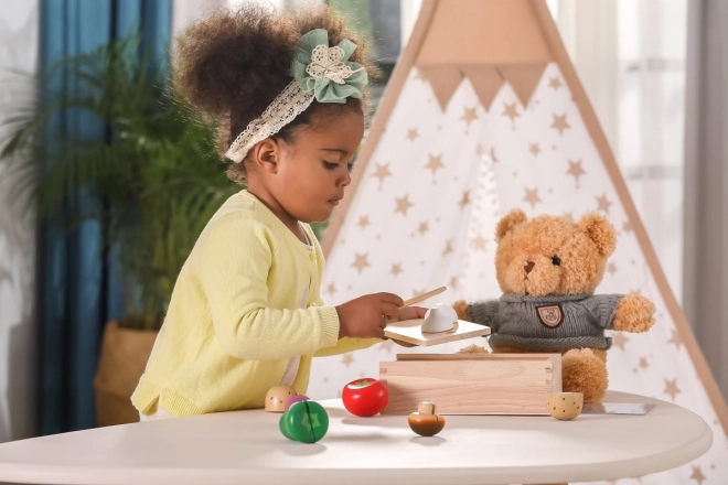Houten snijset - groenten voor kinderen