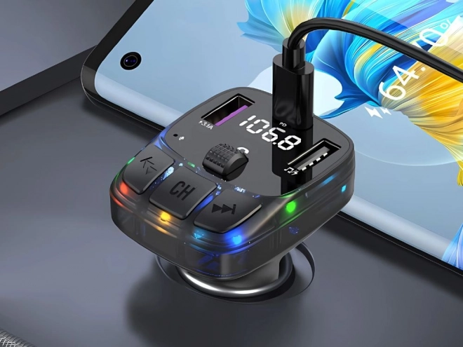 Auto Bluetooth FM Transmitter mit USB-C und USB-A Schnellladung