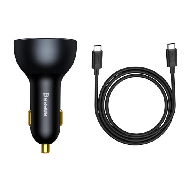 Auto-oplader Baseus Qualcomm, USB, 2x USB-C, 160 W (grijs)