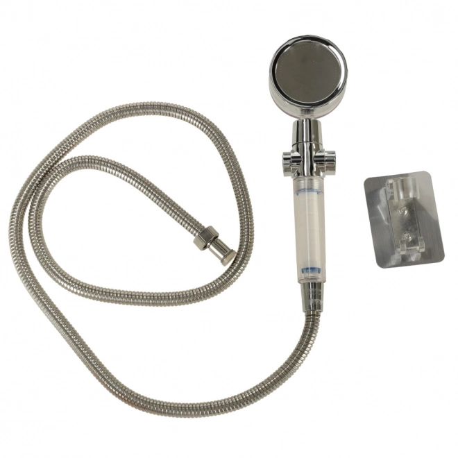 Silbernes Duschkopf-Set mit Turbine und Schlauch