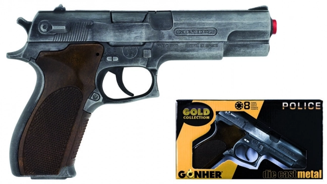 Politie pistool Golden collectie zilver metalen 8 schoten