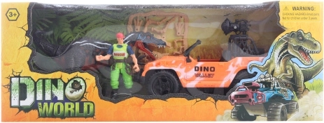 Dinoset met terreinwagen en figuurtjes