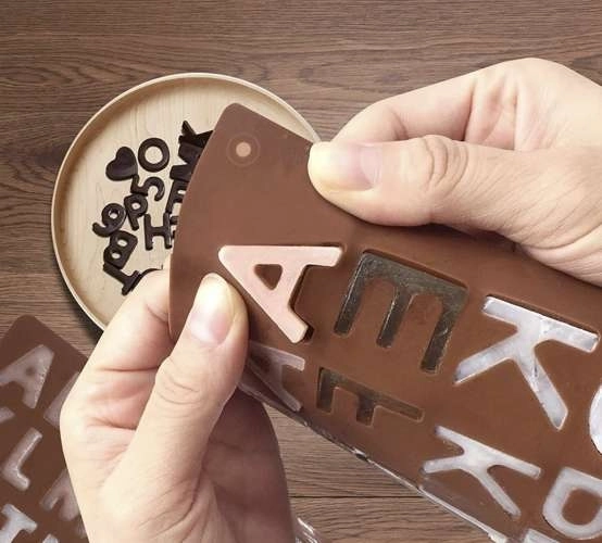 Siliconen mal voor chocoladeletters