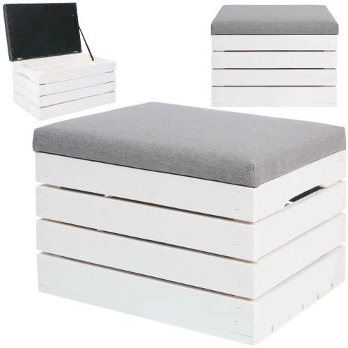 Wooden Storage Ottoman