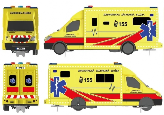 Ambulance met traagheidsmotor met licht- en geluidseffecten