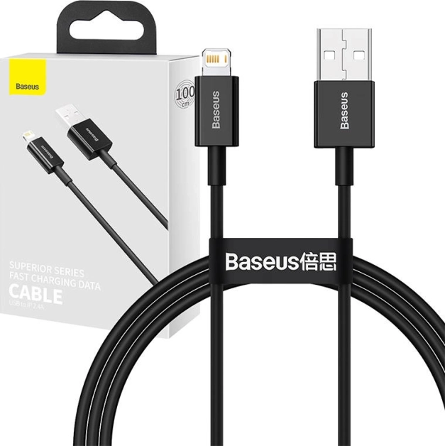 Baseus USB Lightning Cable for iPhone 1m Black