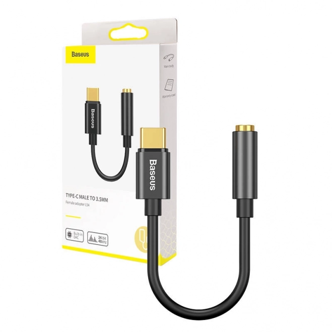 Baseus L54 USB-C mini-jack 3,5 mm geluidsadapter - zwart