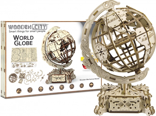 Wooden City 3D puzzel Globus 231 onderdelen