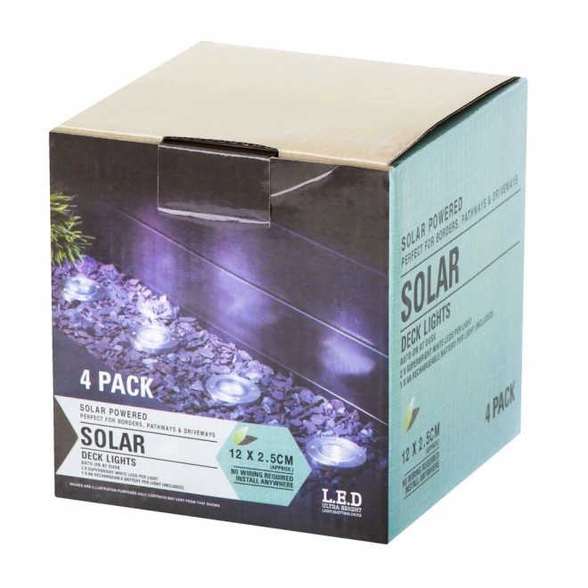 Tuinzonne-verlichting 8 LED 4 stuks - koud wit