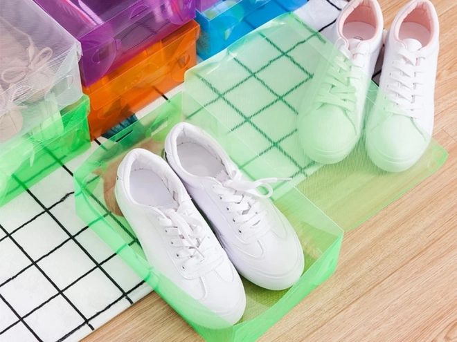 Meer kleurige doorzichtige schoenendozen 10 stuks