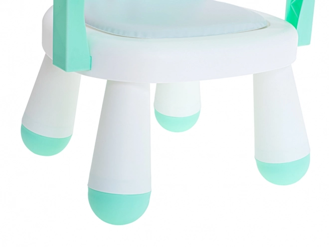 Krukje voor eten en spelen met tafel turquoise