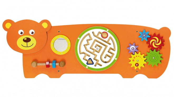 Wooden Wall Game with Bear Motif