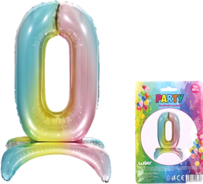 Inflatable Balloon Number 0 Rainbow