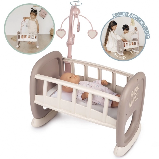Smoby Baby Nurse Wiege mit Mobile für Puppen