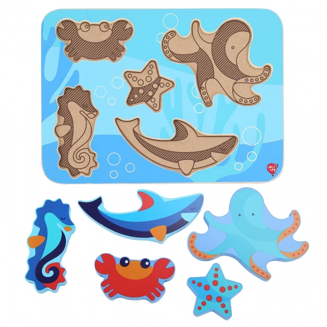 Lucy & Leo Zee Dieren - houten inlegpuzzel 6 stukken