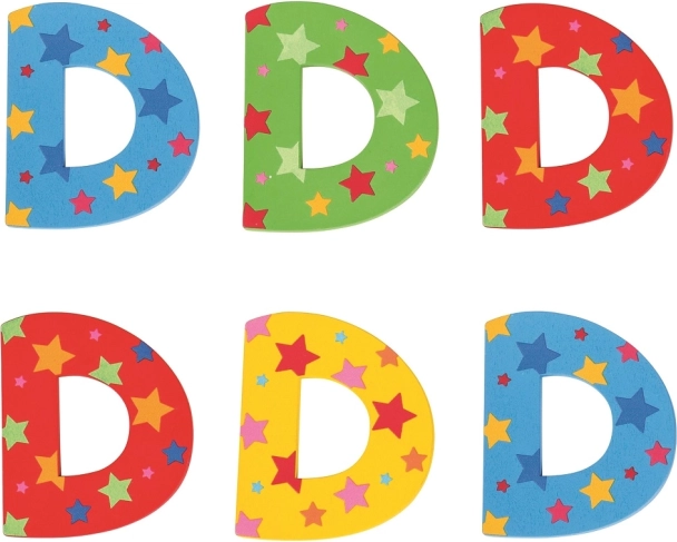 Bigjigs Toys Holzbuchstabe D mit Sternchen