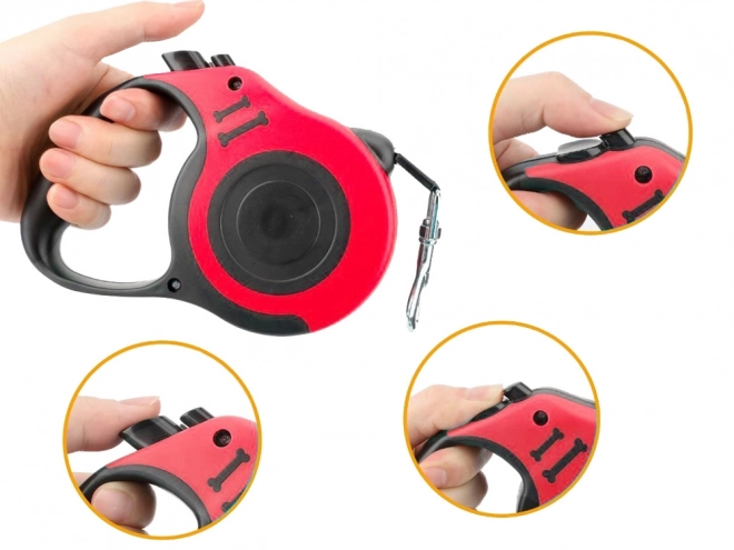 Automatische hondenriem – Rood
