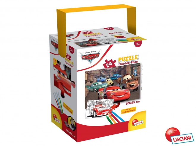 Kinderpuzzel Cars: dubbelzijdig, 24 stukjes