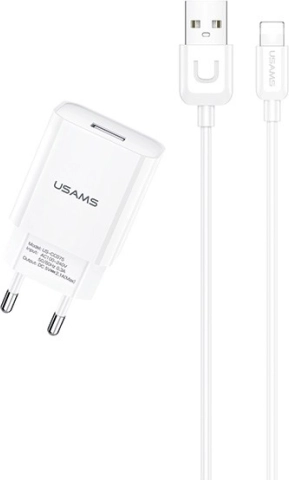 Oplader USAMS 1xUSB T21 Lightning 2,1A