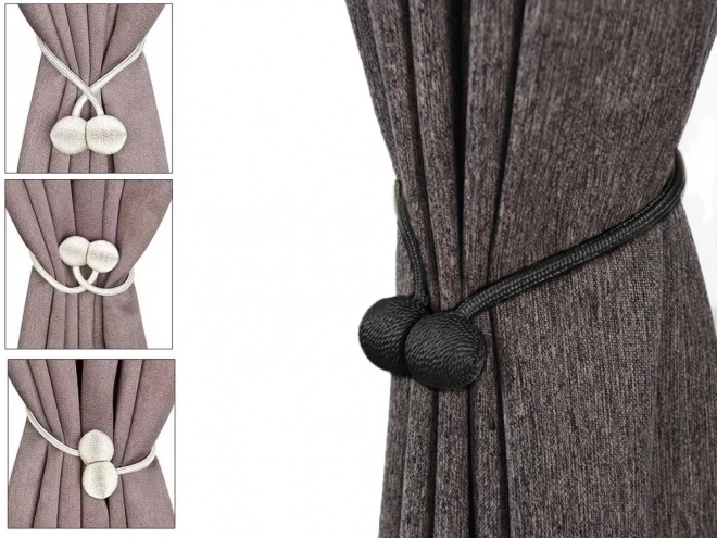 Decorative magnetic clips for curtains – Black