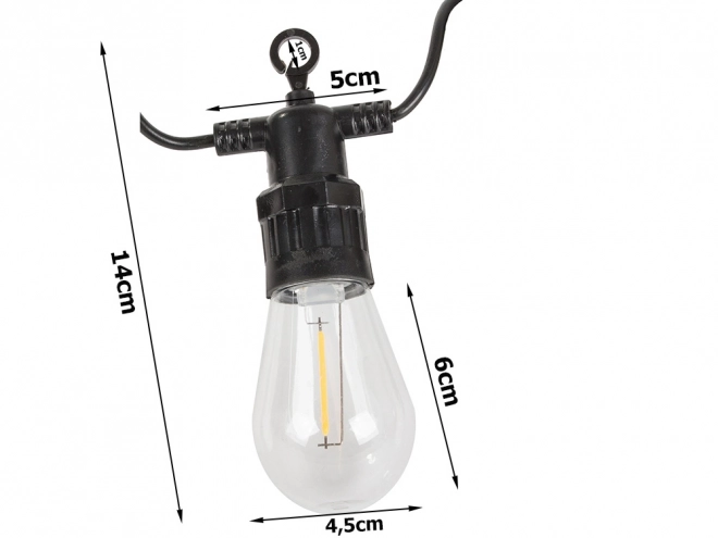 LED-Gartenlichterkette mit 10 Lampen