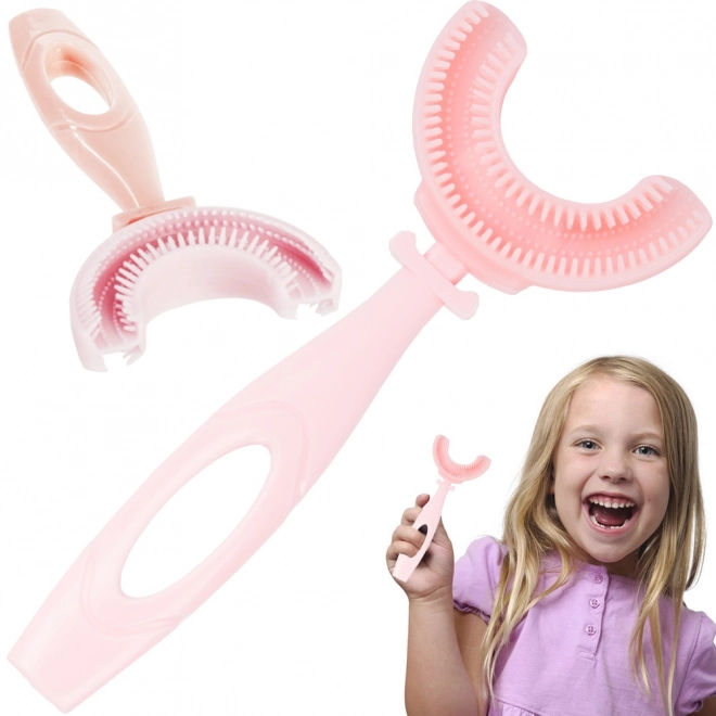 Siliconen kindertandenborstel in de vorm van een U