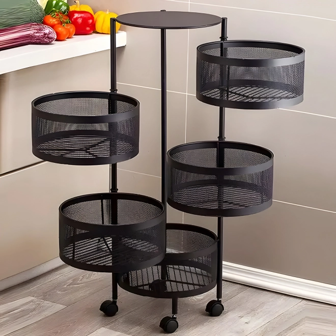 Keuken plank organizer met draaibare planken, 5 niveaus, metaal, ModernHome