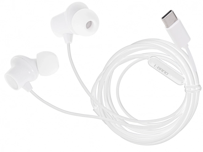 Witte bedrade oordopjes met microfoon type c EP42