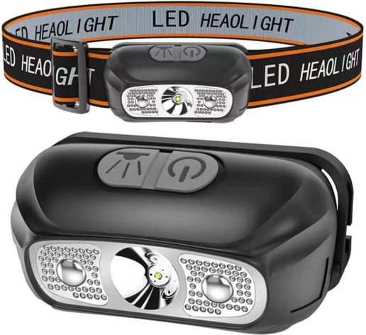 LED-hoofdlamp met twee standen, USB-opladen, tot 5 uur werktijd