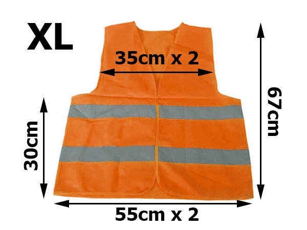 Warning Reflective Vest Orange XL