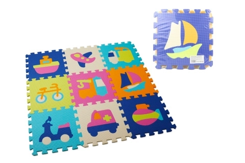 Schuimpuzzel 9 stuks vervoermiddelen