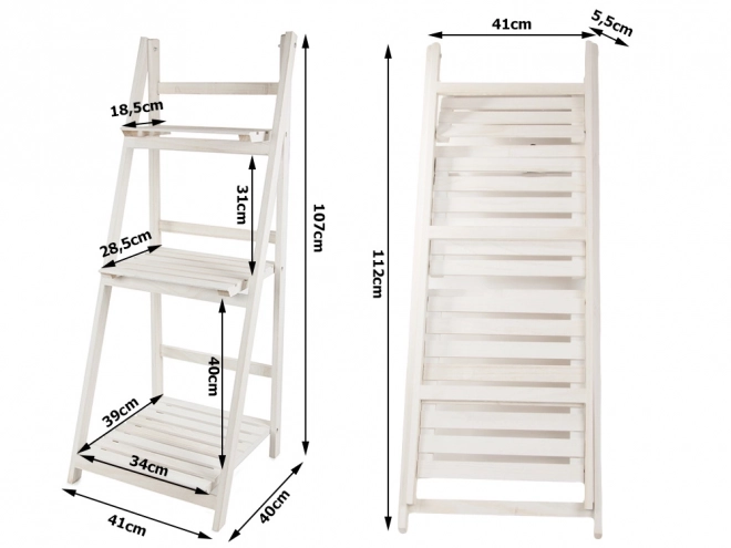 Houten plantenrekladder