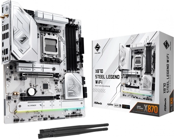 ASRock X870 Steel Legend WiFi – carte mère ATX pour AM5 avec DDR5, PCIe 5.0 et USB4