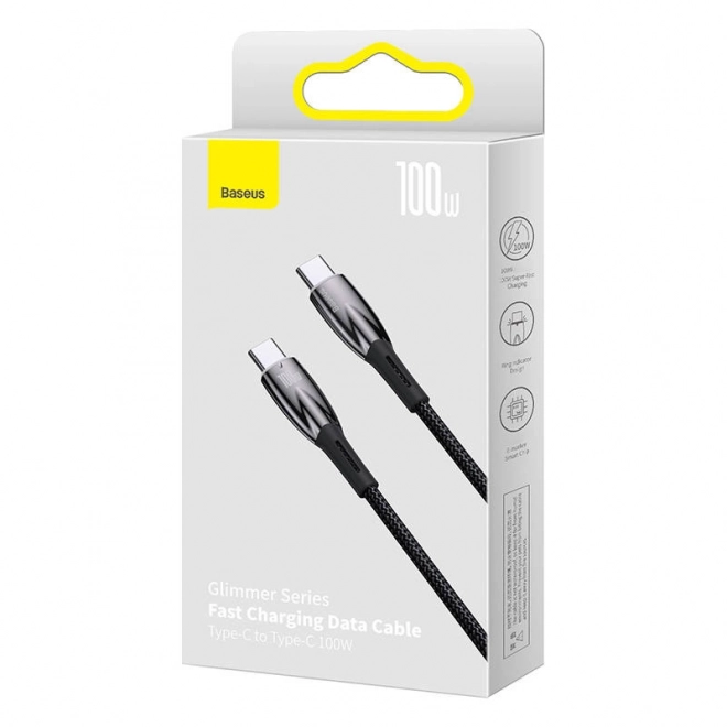 Baseus Glimmer USB-C zu USB-C Kabel 100W 1m schwarz