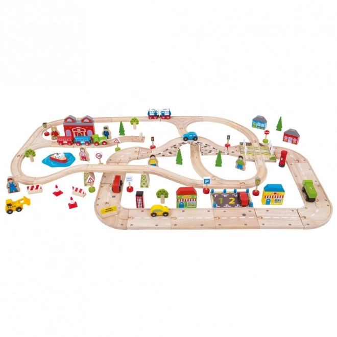 Treinbaan en autobaan Bigjigs Rail