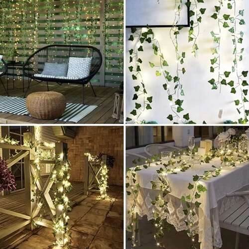 Lierre artificiel avec éclairage LED