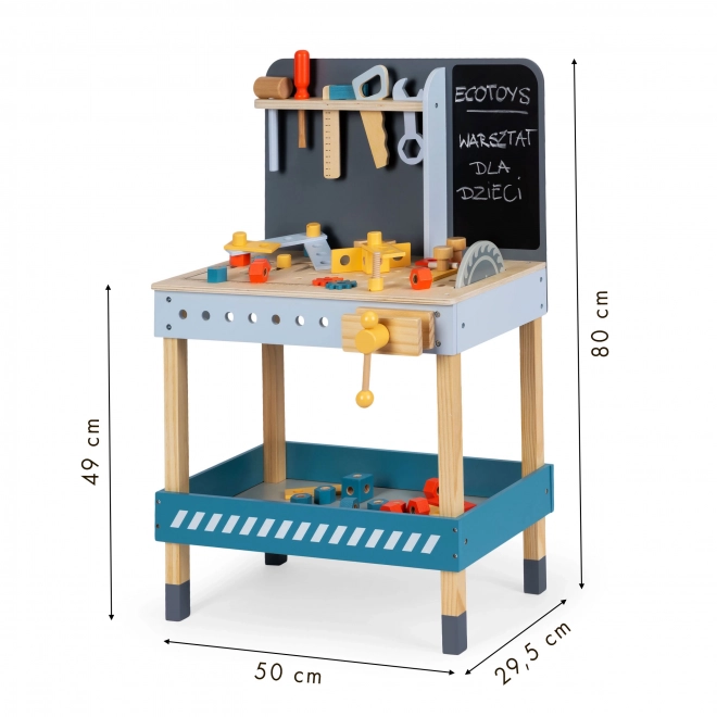 Houten werkbank met gereedschap voor kinderen van ECOTOYS