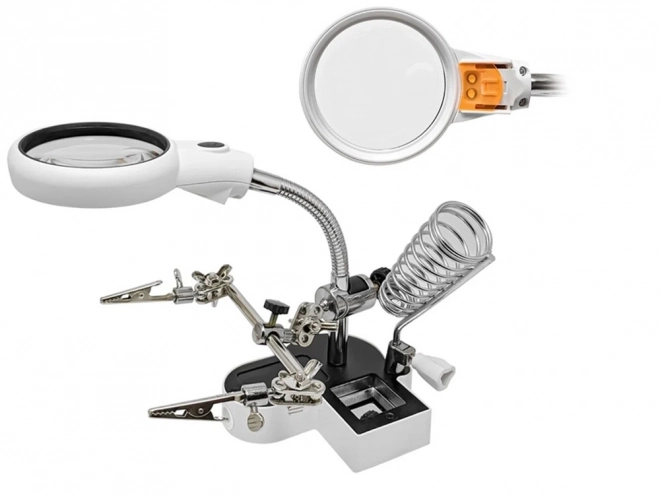 Professionele derde hand met loep en LED-verlichting