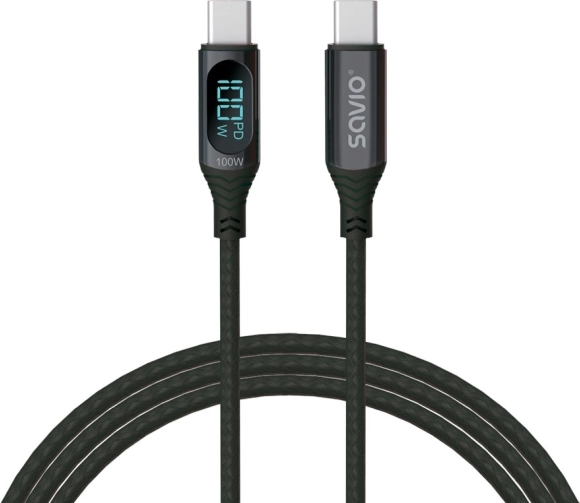 USB-C cable with display 100 W Savio