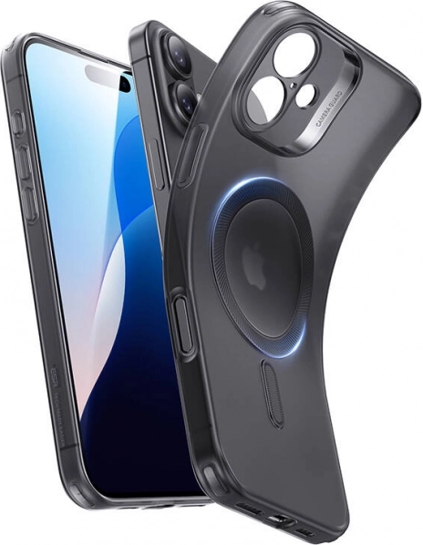 Transparent case ESR Zero Clear Case HaloLock for iPhone 16, black
