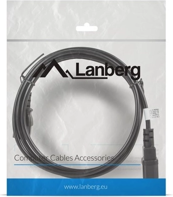 LANBERG Stromverlängerungskabel IEC C13–C14, 1,8 m, schwarz