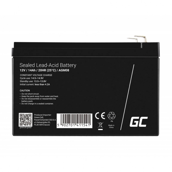 Batterie rechargeable AGM 12V 14Ah Batterie sans entretien pour UPS ALARME