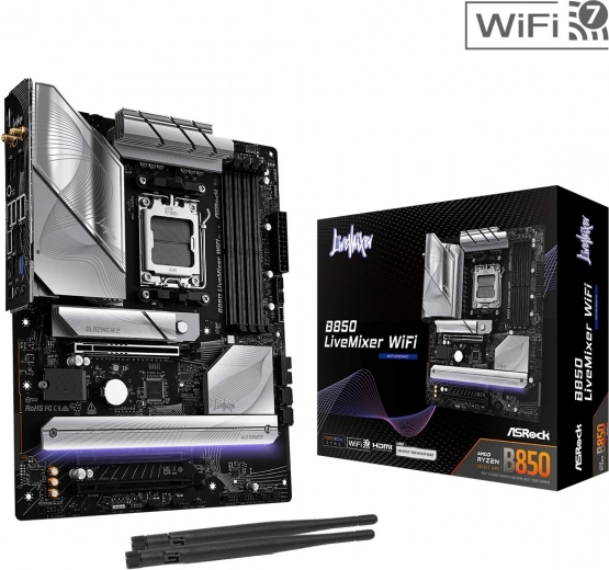 Moederbord B850 LiveMixer WiFi (AM5, ATX, DDR5, USB 3.2)