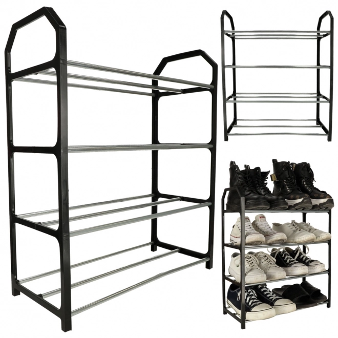 Schoenenrek met 4 niveaus zwart