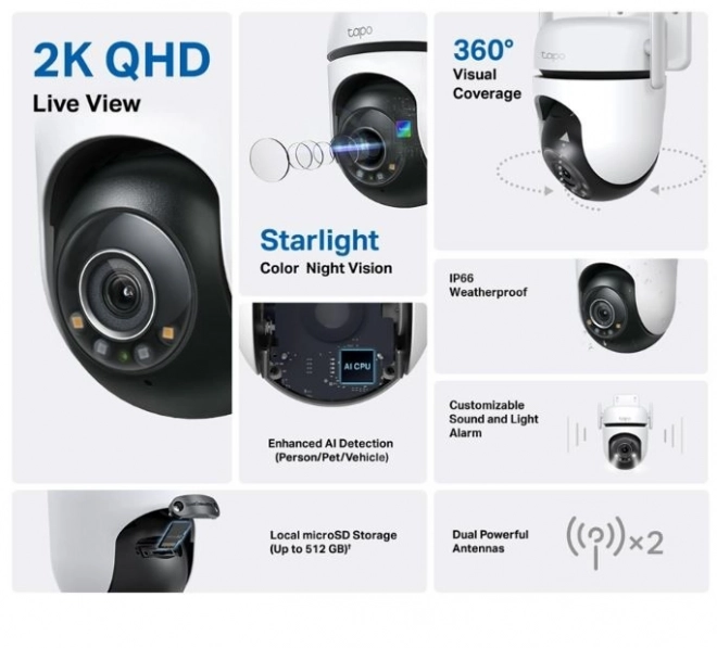 Buiten Camera Tapo C520WS met rotatie en kanteling