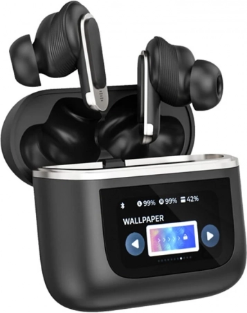 Écouteurs sans fil TWS BlitzWolf avec ANC et écran tactile sur l’étui