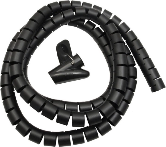 Organizer – Spiral-Kabelhülle 25 mm × 2 m MACLEAN MCTV-676 B, schwarz