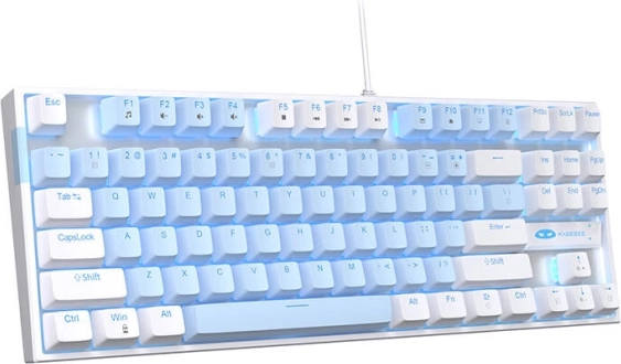 MageGee MK-STAR mechanical gaming keyboard white and blue