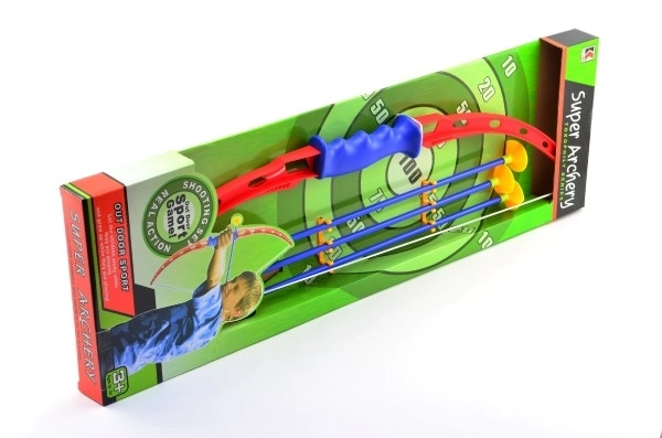Boog en pijlen 3 stuks plastic 71cm in doos